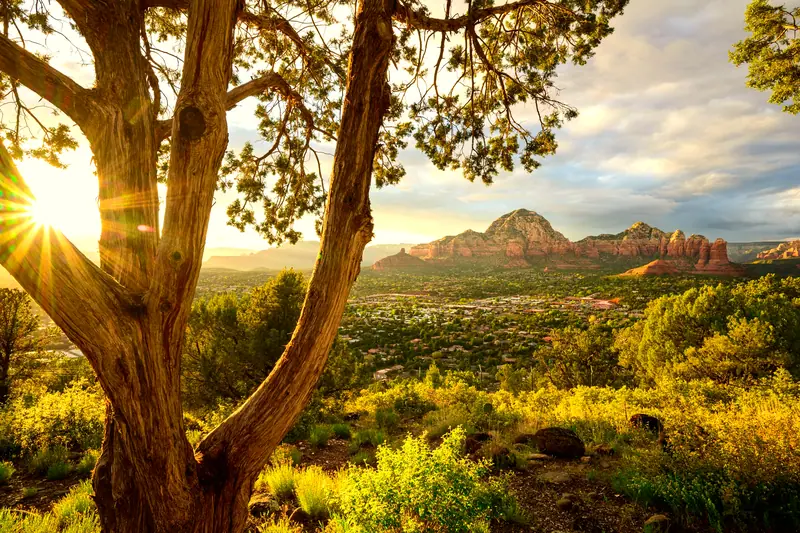 Sedona red rocks: the setting of Ambiente, a Landscape Hotel (not a photo of the property)