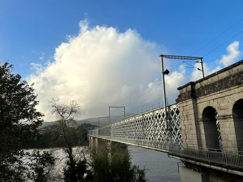 The international bridge between Valença and Tui, where the Portuguese Camino crosses into Spain