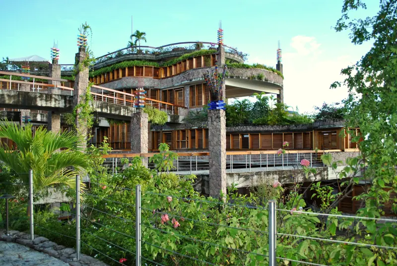 Inside the grounds of Jade Mountain Resort, St. Lucia