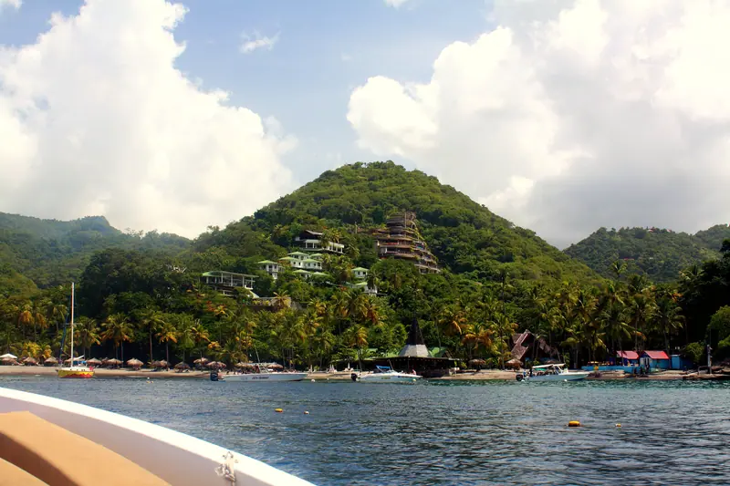 Jade Mountain Resort on the hillside above Anse Chastanet, St. Lucia
