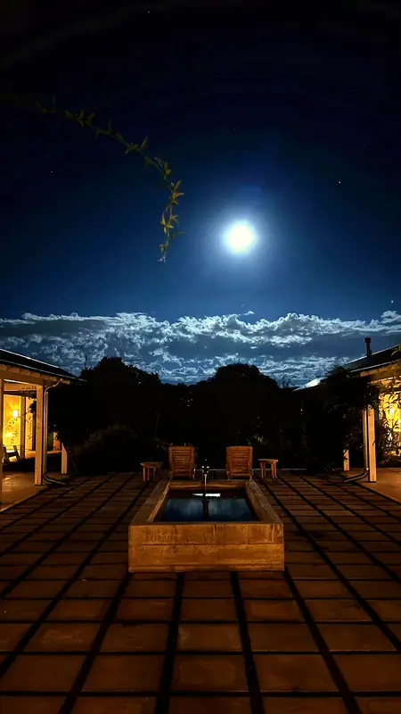 Full moon at Los Poblanos, Albuquerque, New Mexico