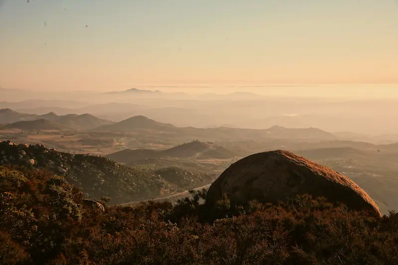 San Diego County hills: the setting of Rancho Valencia Resort & Spa (not a photo of the property)