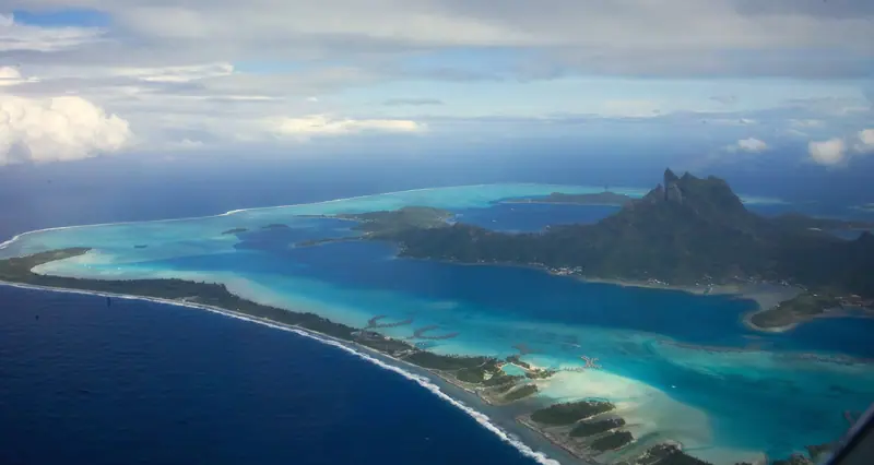Bora Bora, at Honolulu to Papeete: Volcanoes, Fanning Island and Bora Bora