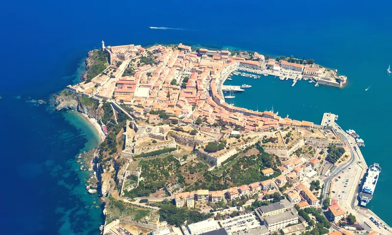 Aerial image of Portoferraio (view from the northwest), at Nice to Monte Carlo: Portofino, Elba and Saint-Tropez