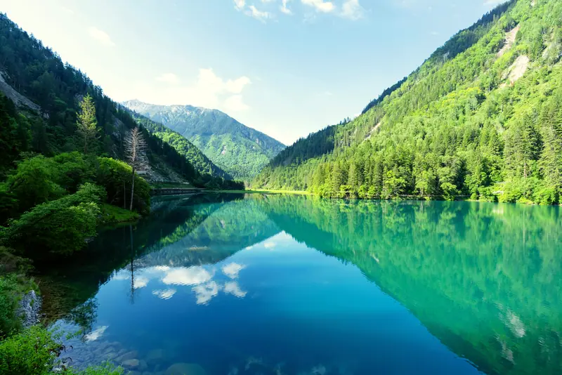 Jiuzhaigou, Sichuan: the setting of Rissai Valley, a Ritz-Carlton Reserve (not a photo of the property)
