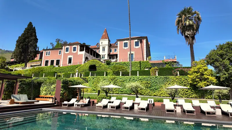 Swimming pool and main building at Six Senses Douro Valley, Douro Valley, Portugal