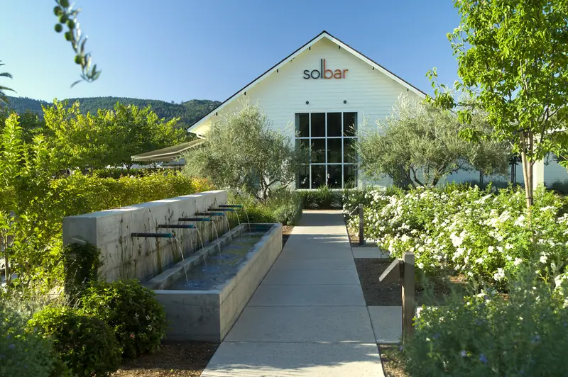 The fountain at Solbar, Solage’s restaurant in Calistoga